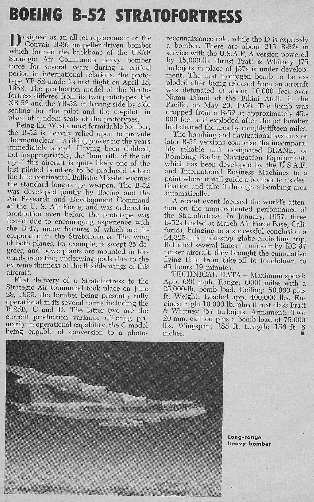 Boeing B-52 Stratofortress Article – All Aero