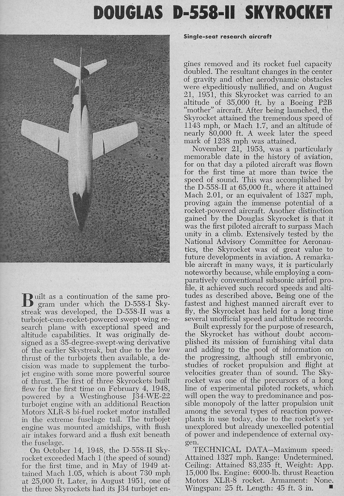 Douglas D-558 Skystreak Article – All Aero