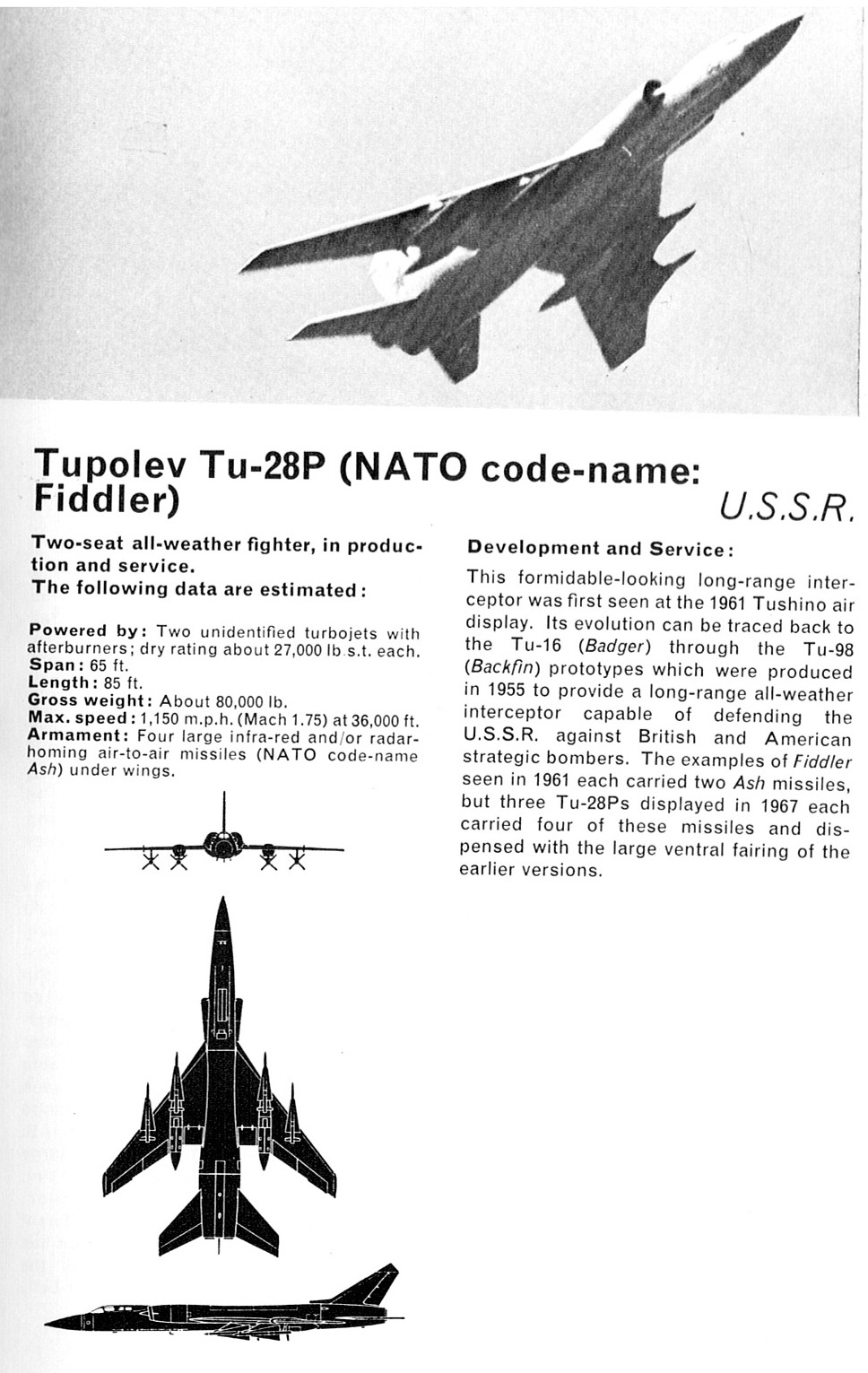 Tu28 Cockpit Tupolev Tu-28 Article – All Aero